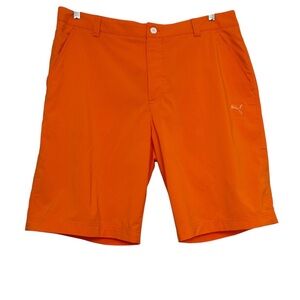 PUMA Dry Cell Performance Golf Shorts Men’s 38 Orange Puma Logo Pockets Rickie